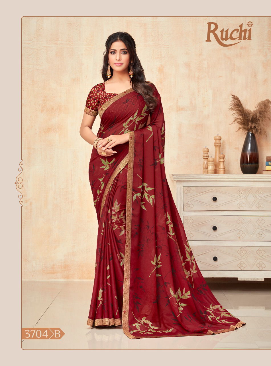 Ruchi Yashika Casual Daily Wear Georgette Printed Fancy Saree Collection